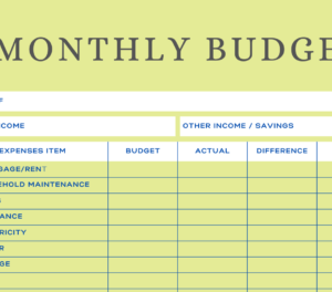 Monthly Budget