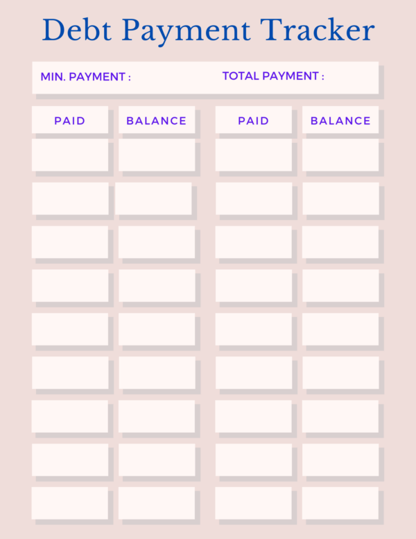 Debt Monthly Tracker