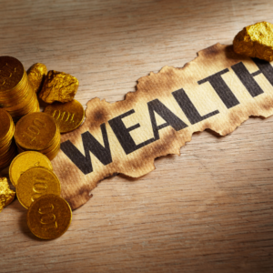 Gold coins and wealth concept to build wealth