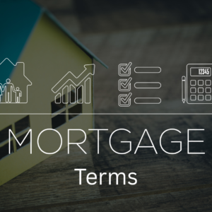 house in background with the sign mortgage terms