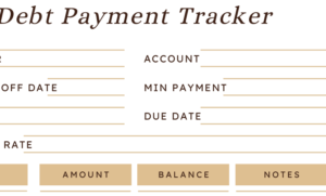  Debt Payment Tracker printable