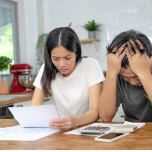 Couple worried about financial issues.